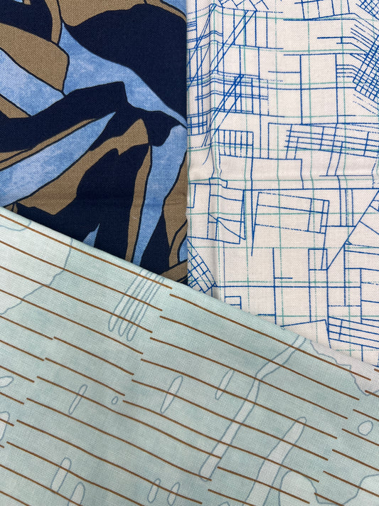 3 Piece - Fat Quarter Bundle / Carolyn Friedlander Blue Bundle