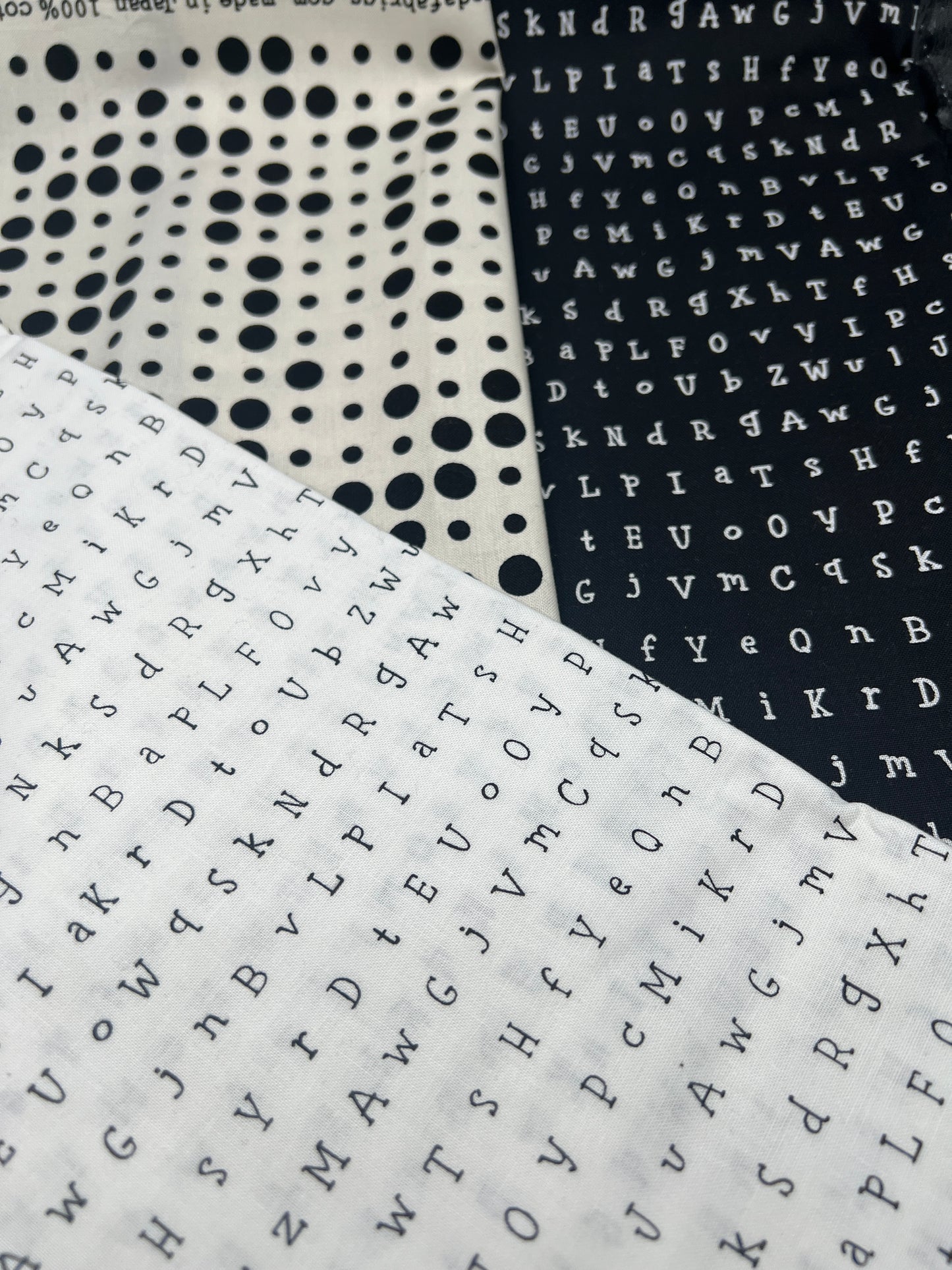 3 Piece - Fat Quarter Bundle /Black & White Bundle 1