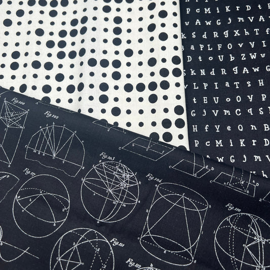 3 Piece - Fat Quarter Bundle /Black & White Bundle 2