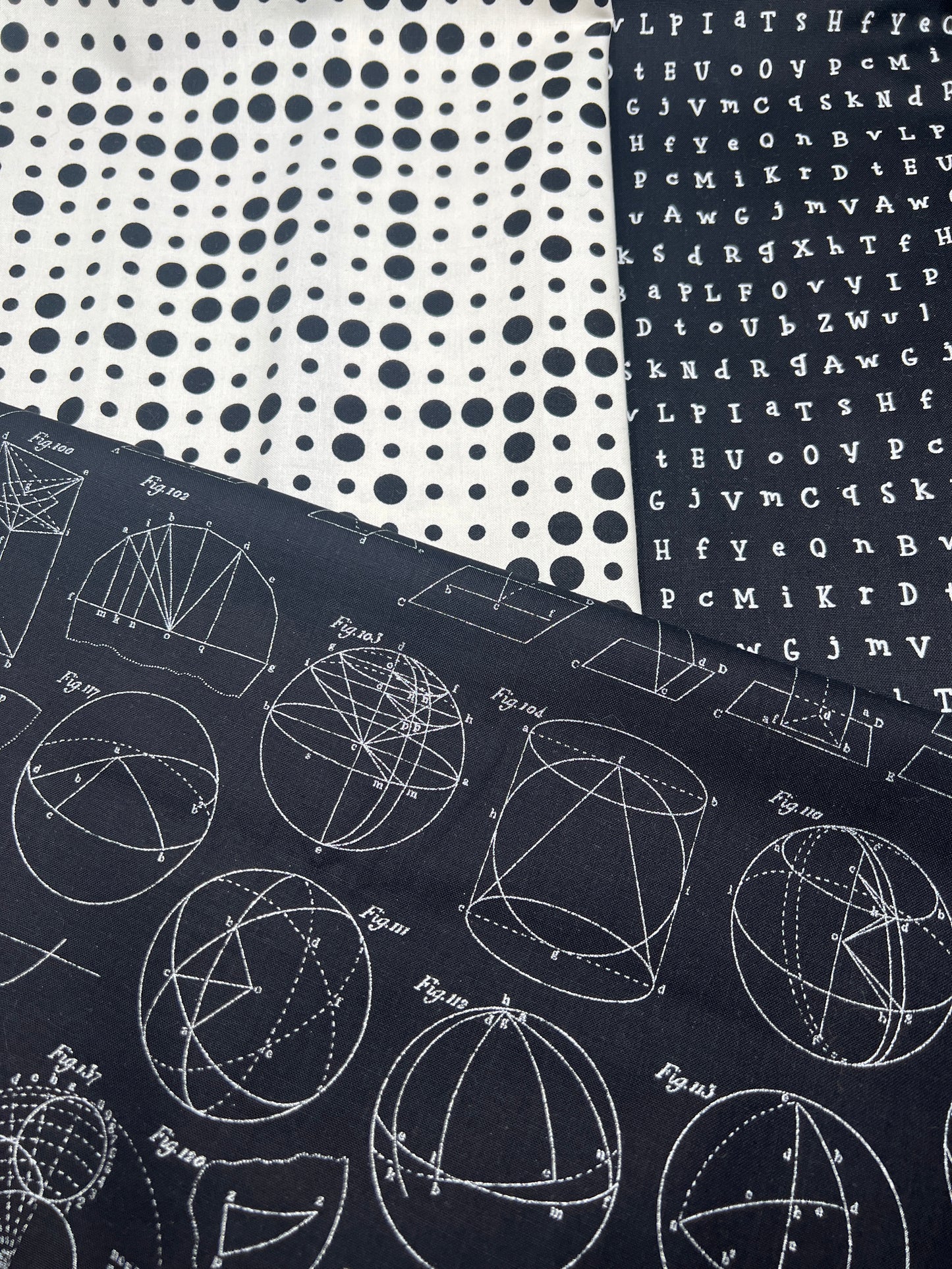 3 Piece - Fat Quarter Bundle /Black & White Bundle 2