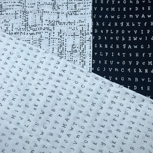 3 Piece - Fat Quarter Bundle /Black & White Bundle 3