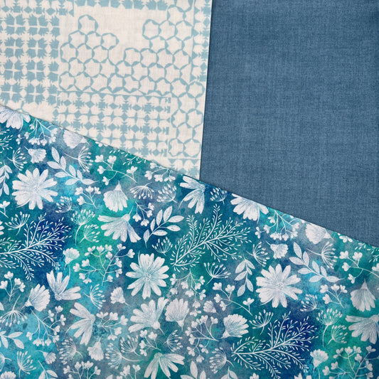 3 Piece - Fat Quarter Bundle / Blue Assortment