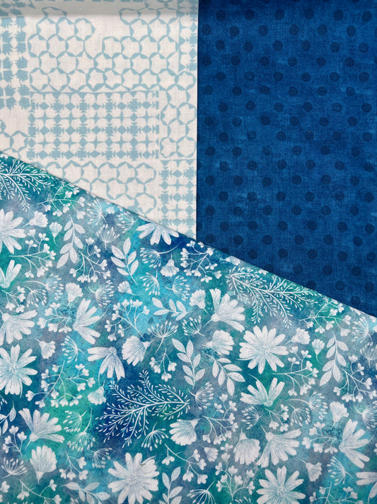 3 Piece - Fat Quarter Bundle / Blue Assortment 2