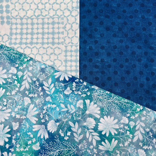 3 Piece - Fat Quarter Bundle / Blue Assortment 2