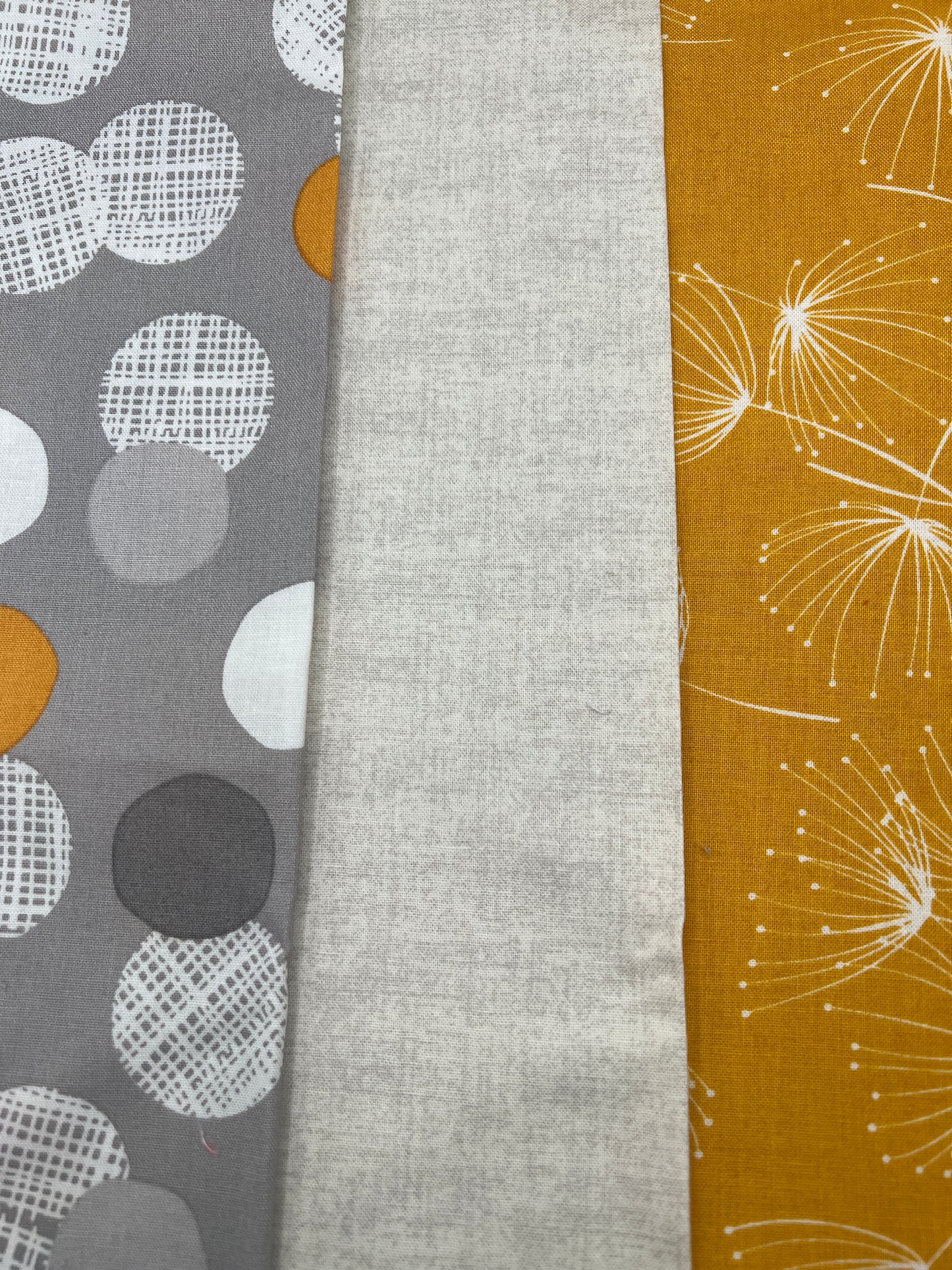3 Piece - Fat Quarter Bundle / Gray, Yellow &  Neutral Bundle