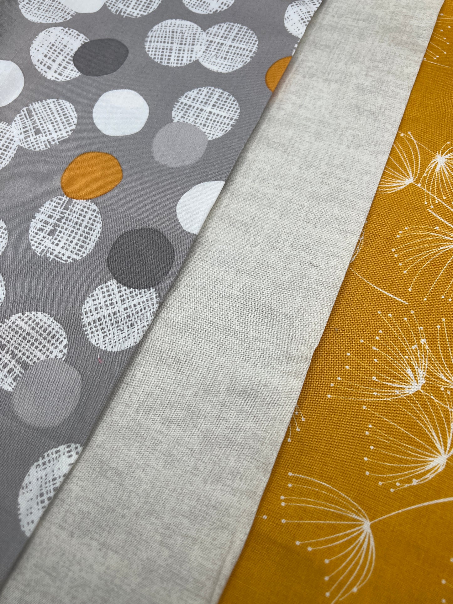 3 Piece - Fat Quarter Bundle / Gray, Yellow &  Neutral Bundle