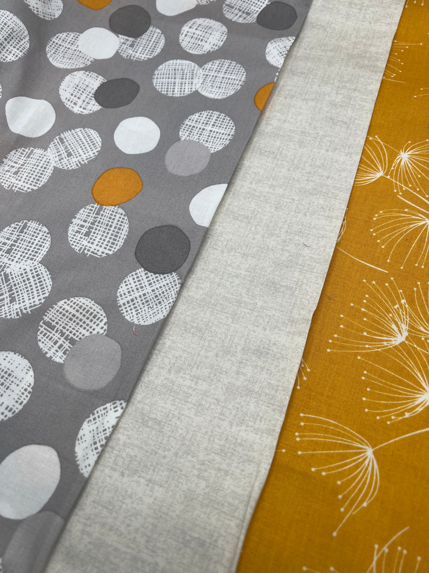 3 Piece - Fat Quarter Bundle / Gray, Yellow &  Neutral Bundle