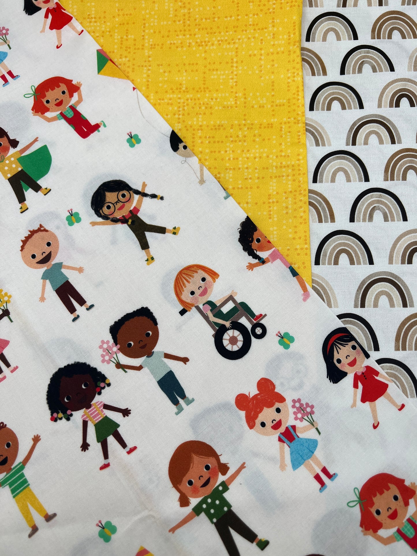 3 Piece - Fat Quarter Bundle / Robert Kaufman Bright Days Kids Print Bundle 3