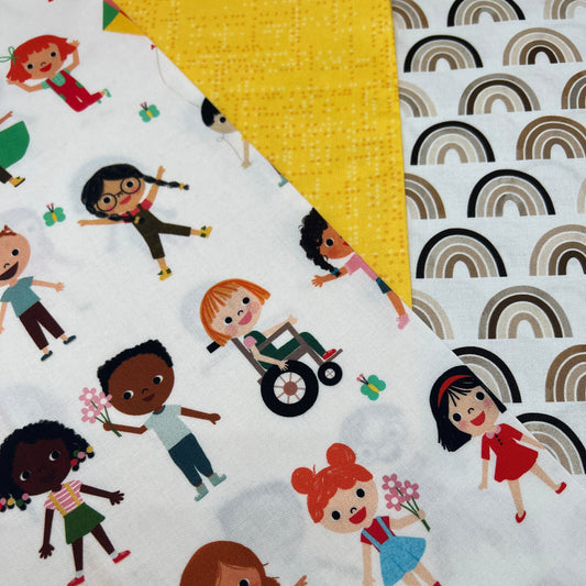 3 Piece - Fat Quarter Bundle / Robert Kaufman Bright Days Kids Print Bundle 3