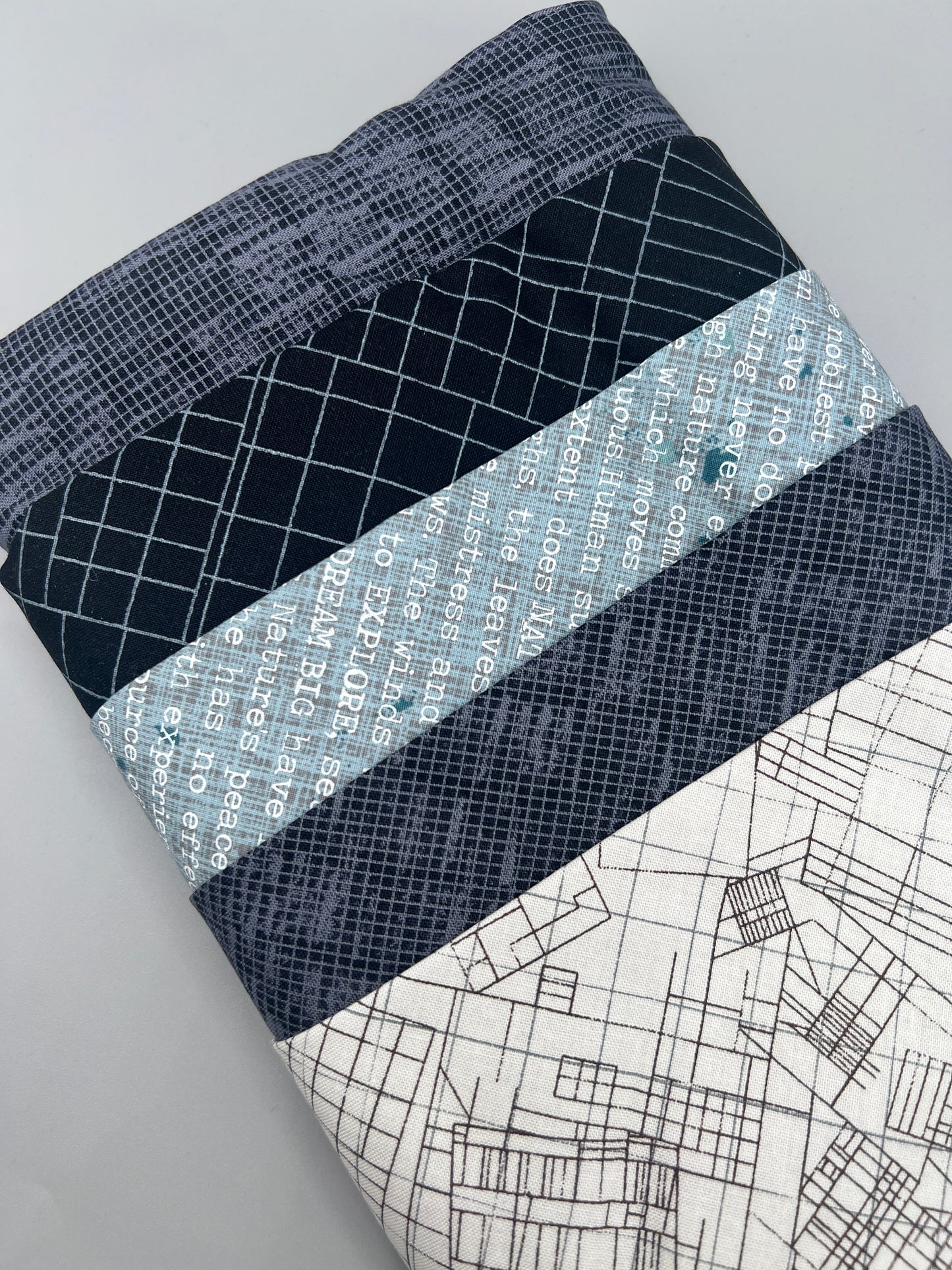 Big Stitch Quilting Series Throw Pillow Kit - Version 1 w/ assorted coordinated & Backing Fabric / Original Design by Lorna Costantini