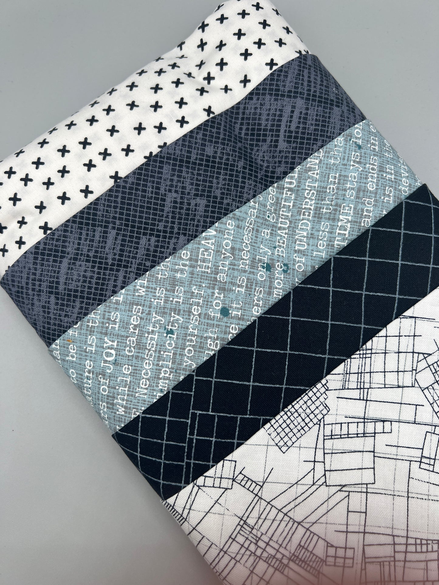 Big Stitch Quilting Series Throw Pillow Kit - Version 1 w/ assorted coordinated & Backing Fabric / Original Design by Lorna Costantini