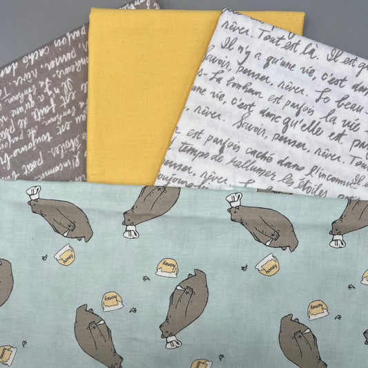 4 Piece - 1/2 Yard Bundle /  Kids Bear Print Bundle