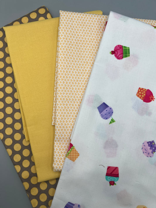 4 Piece - 1/2 Meter Bundle /  Kids Cupcake Print Bundle