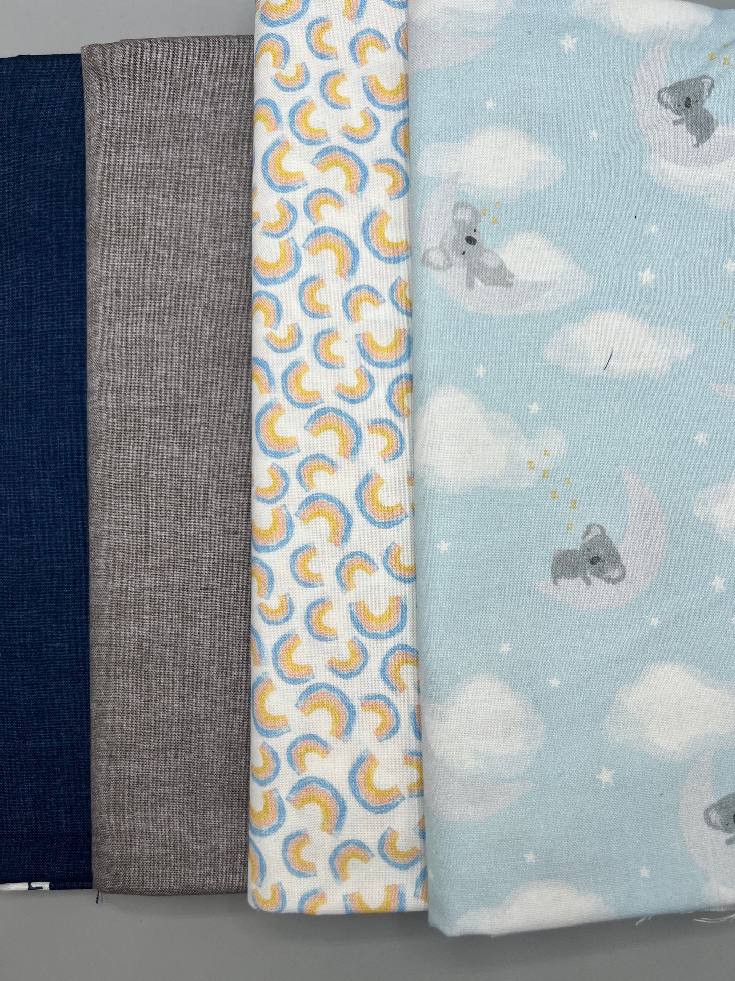 4 Piece - One Meter Bundle /  Kids Kohla, Blue, Gray & Print Bundle