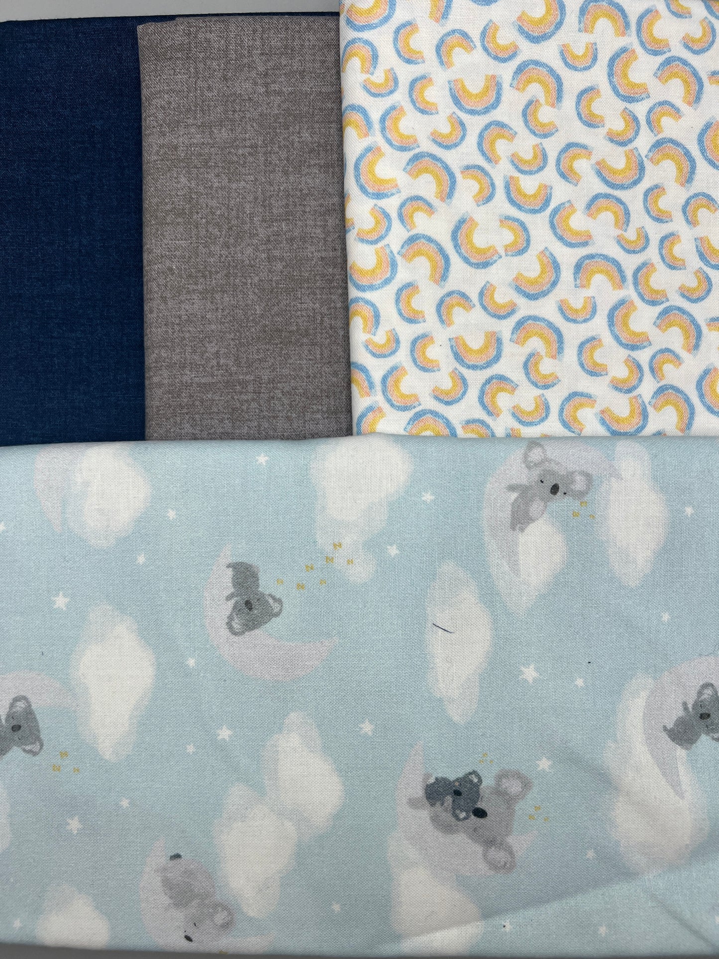 4 Piece - One Meter Bundle /  Kids Kohla, Blue, Gray & Print Bundle