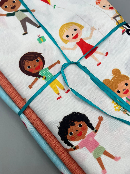 3 Piece - Meter Bundle / Robert Kaufman Bright Days Kids Print Bundle 1