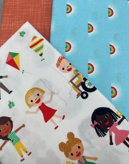 3 Piece - Meter Bundle / Robert Kaufman Bright Days Kids Print Bundle 1