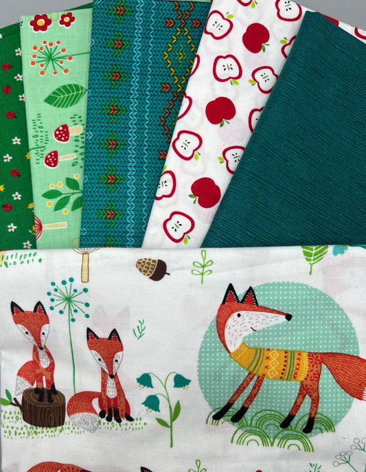 6 Piece - 1/2 Yard Bundle /  Kids Fox Print Bundle