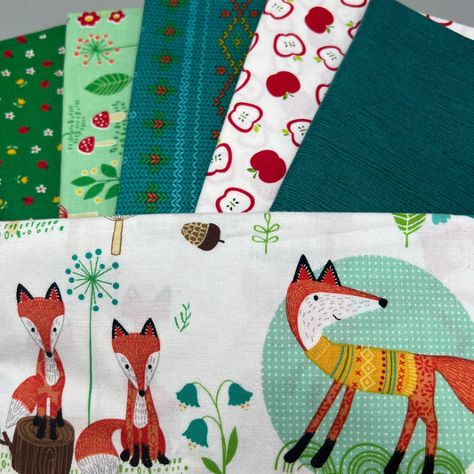 6 Piece - 1/2 Yard Bundle /  Kids Fox Print Bundle