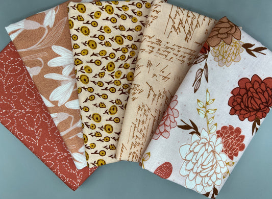 Nostalgia 5 PC Fat Quarter Bundle / designed by Lisa Dolson for Dashwood Studio