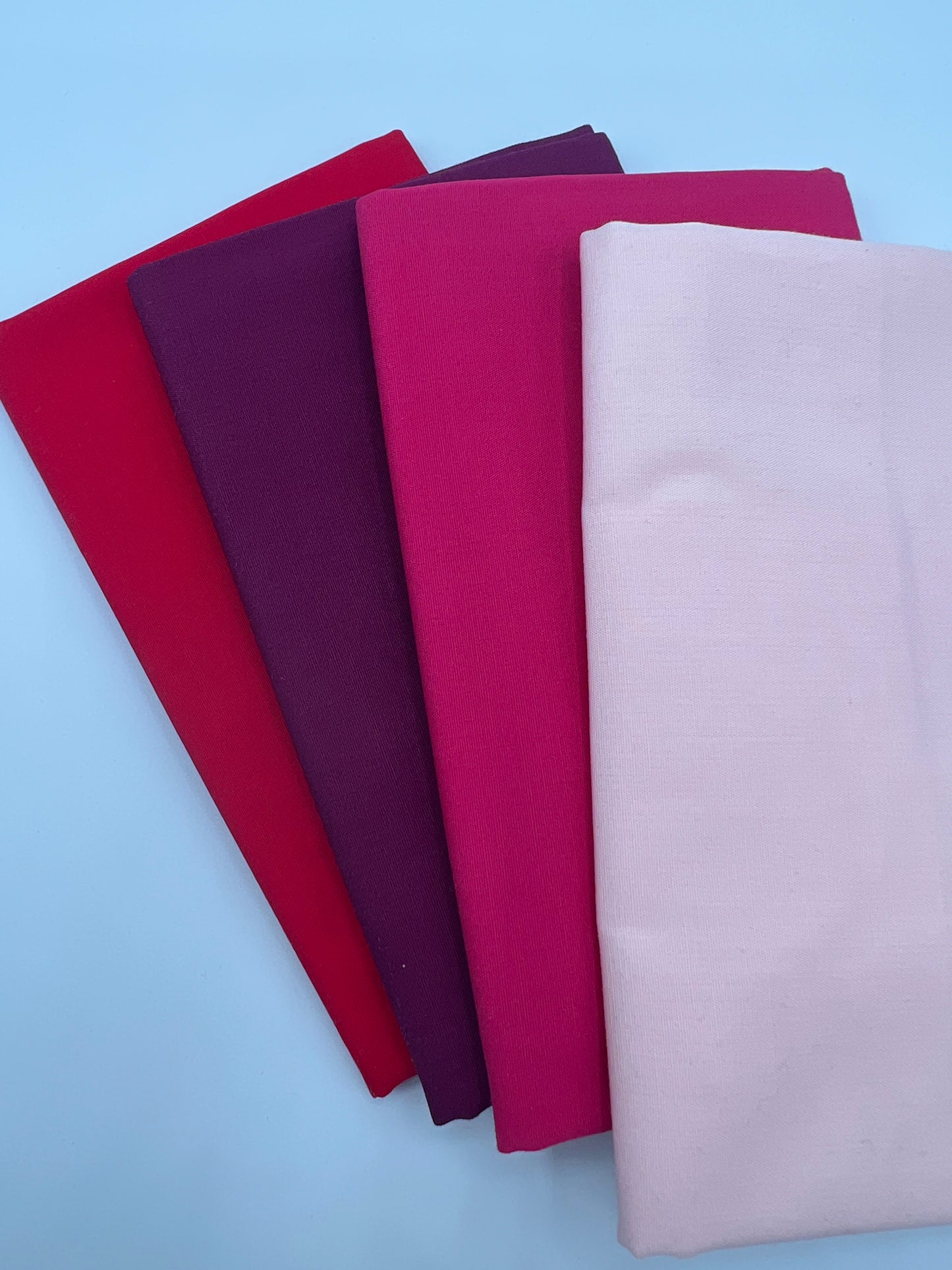 Shades Of Blush (Pinks & Reds) -  4 Piece Fat Quarter Bundle - Art Gallery Pure Solids