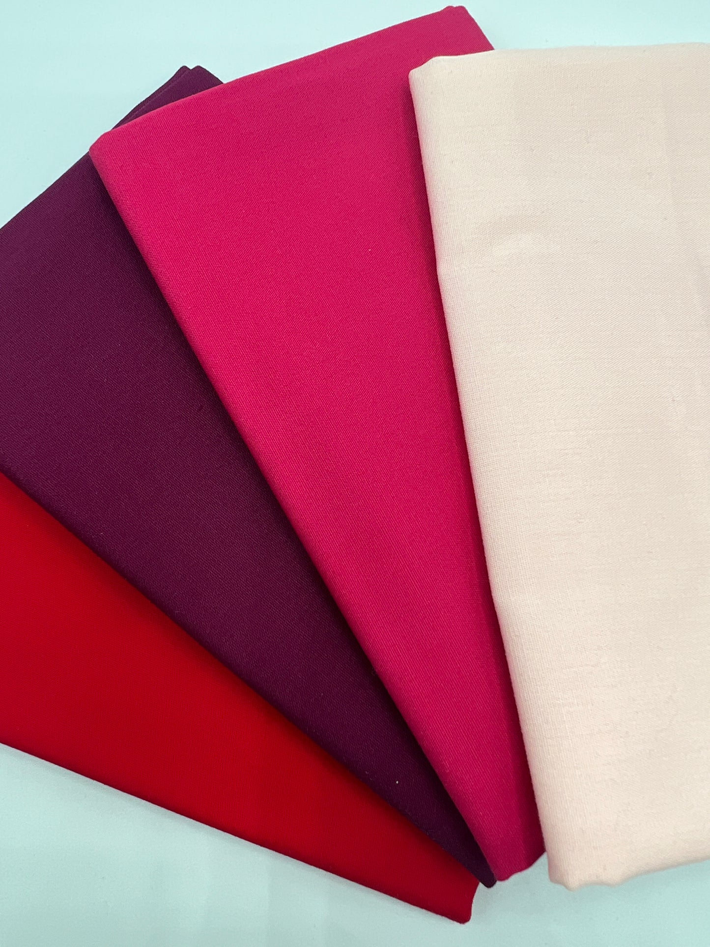 Shades Of Blush (Pinks & Reds) -  4 Piece Fat Quarter Bundle - Art Gallery Pure Solids