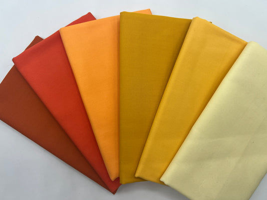 Warm Sunset 6 Piece Fat Quarter Bundle - Art Gallery Pure Solids