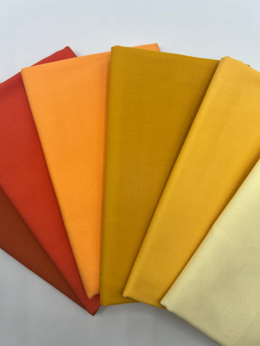 Warm Sunset 6 Piece Fat Quarter Bundle - Art Gallery Pure Solids