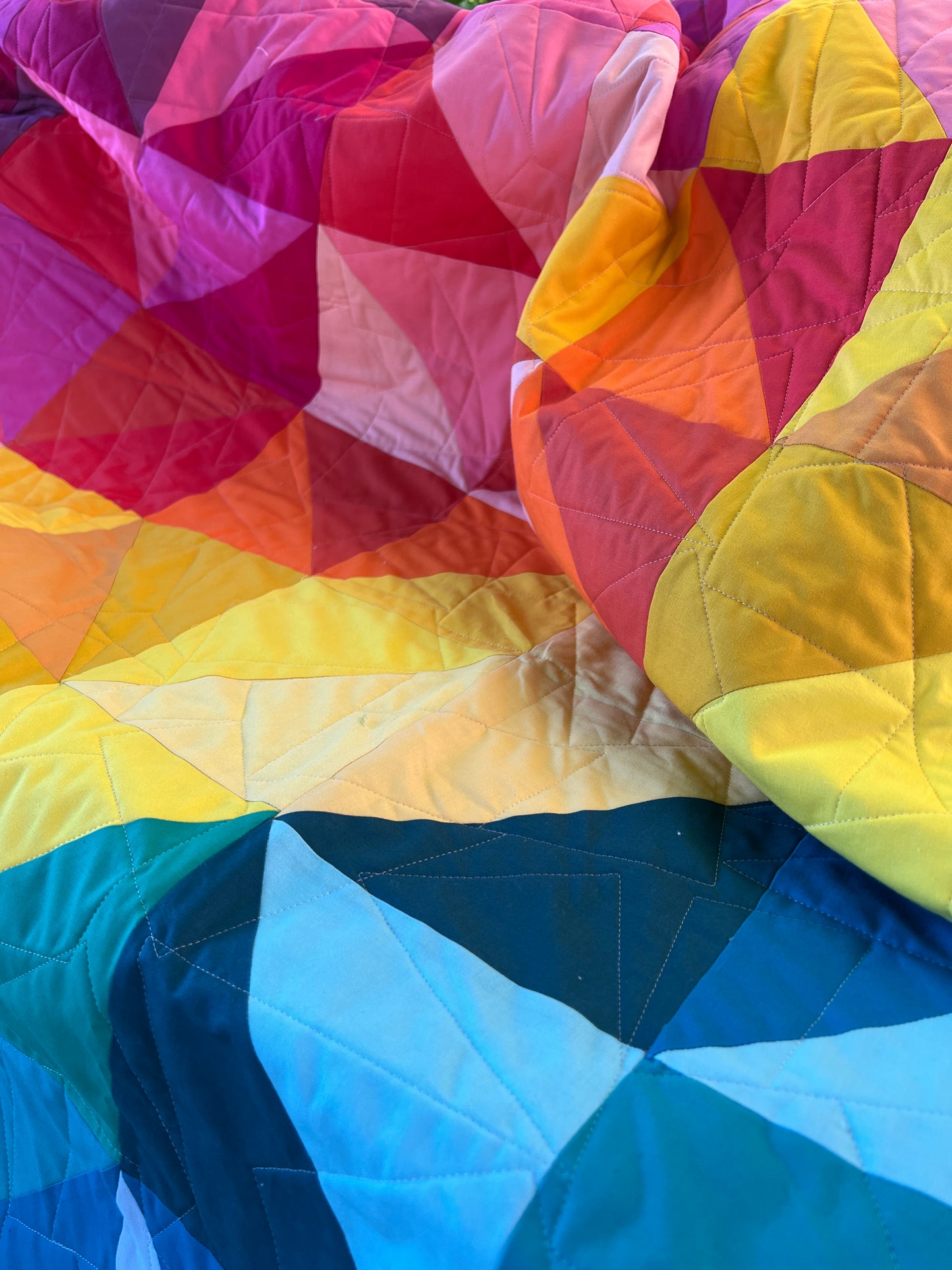 Sun Salutations Quilt Kit in Throw Size w/ Kona Cottons / Pattern by Whole Circle Studio
