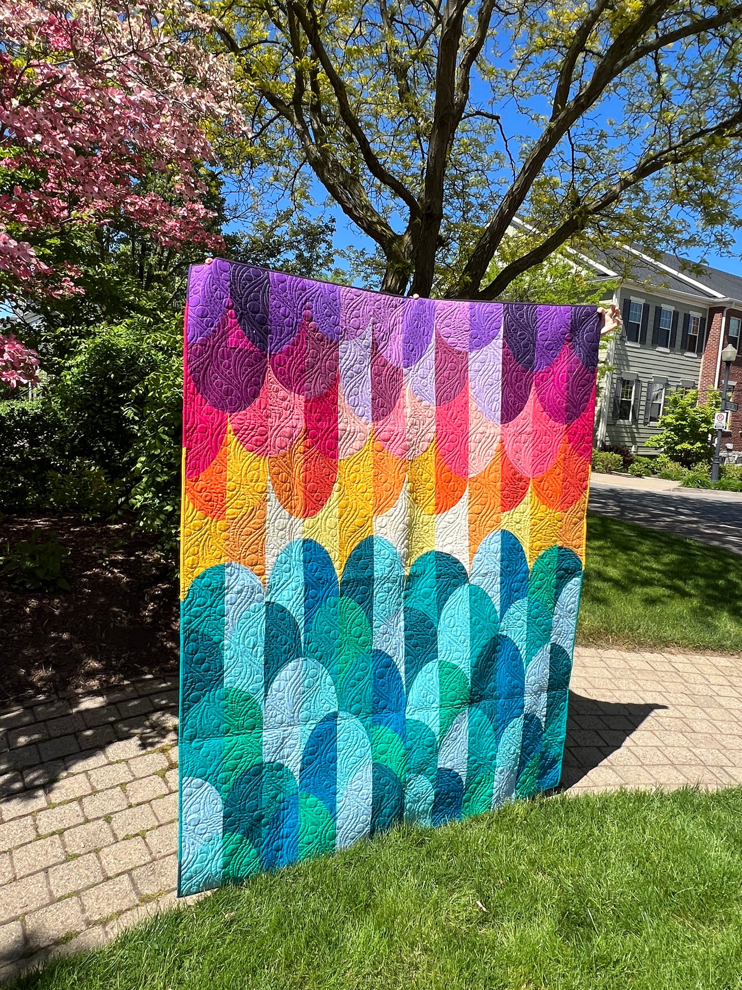 Big Island Sunset Quilt Kit in Large Throw Size w/ Kona Cottons / Pattern by Whole Circle Studio