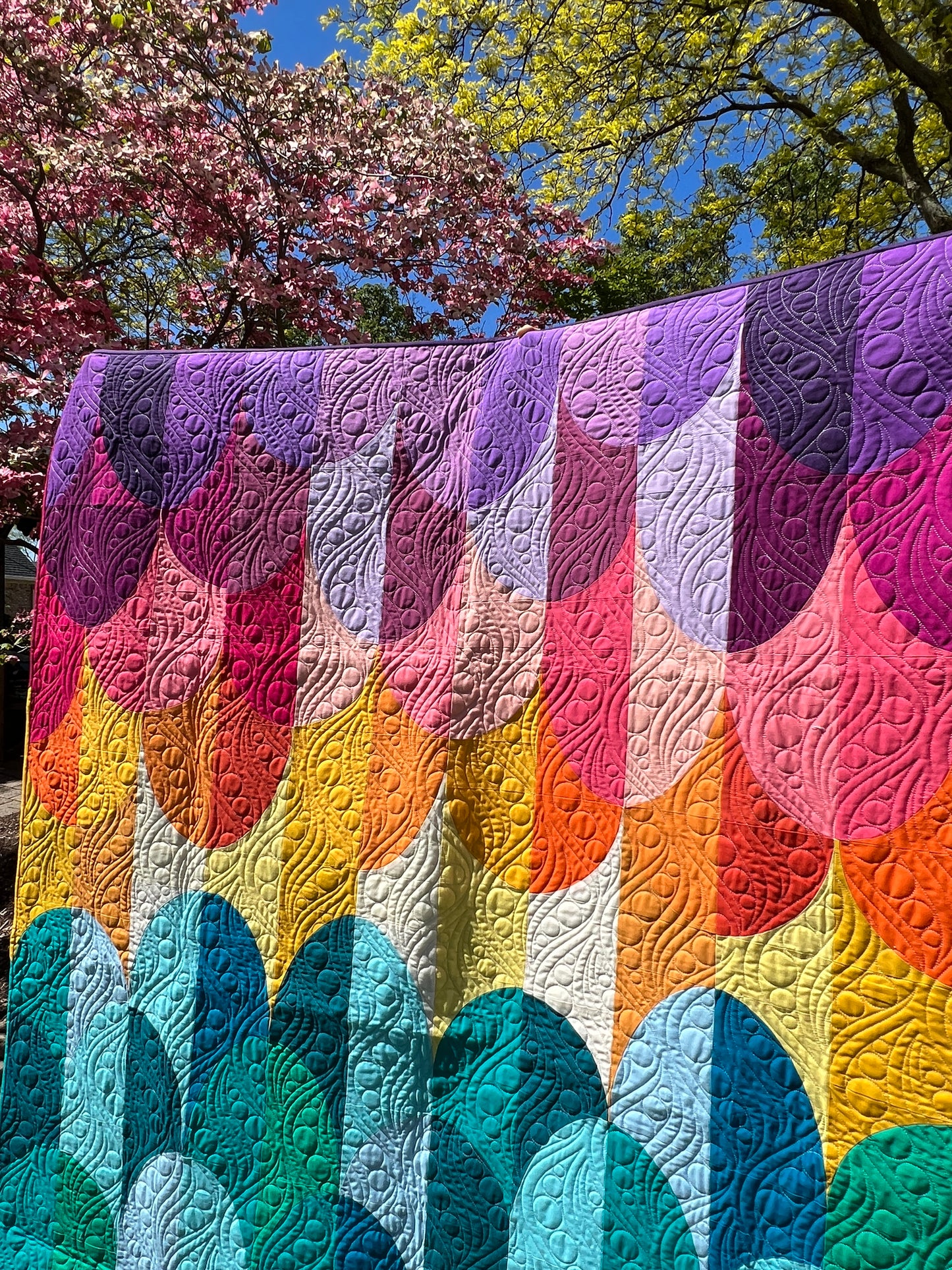 Big Island Sunset Quilt Kit in Large Throw Size w/ Kona Cottons / Pattern by Whole Circle Studio