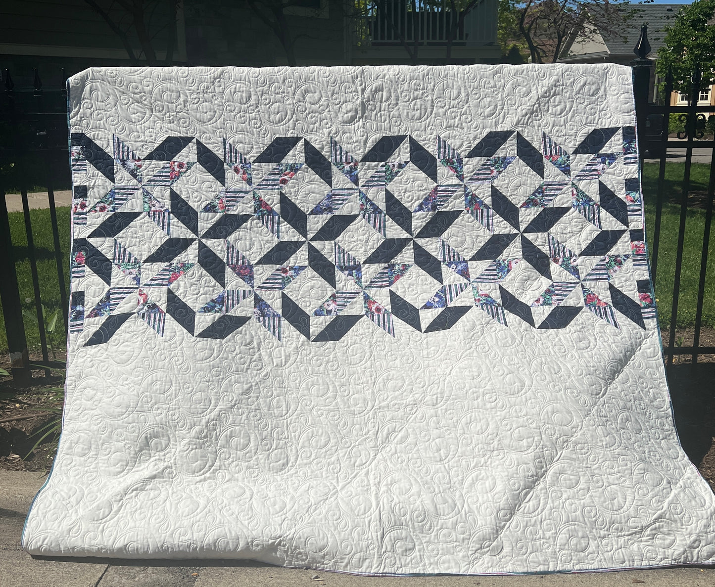 Sorella Queen Size Quilt Kit - VERSION 7 /Art Gallery Floral print w/ With Original Pattern by Lorna Costantini
