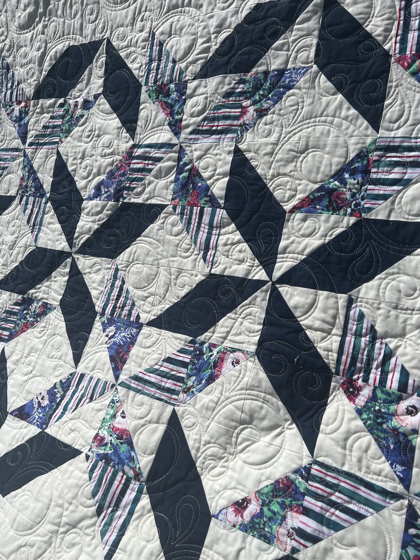 Sorella Queen Size Quilt Kit - VERSION 7 /Art Gallery Floral print w/ With Original Pattern by Lorna Costantini