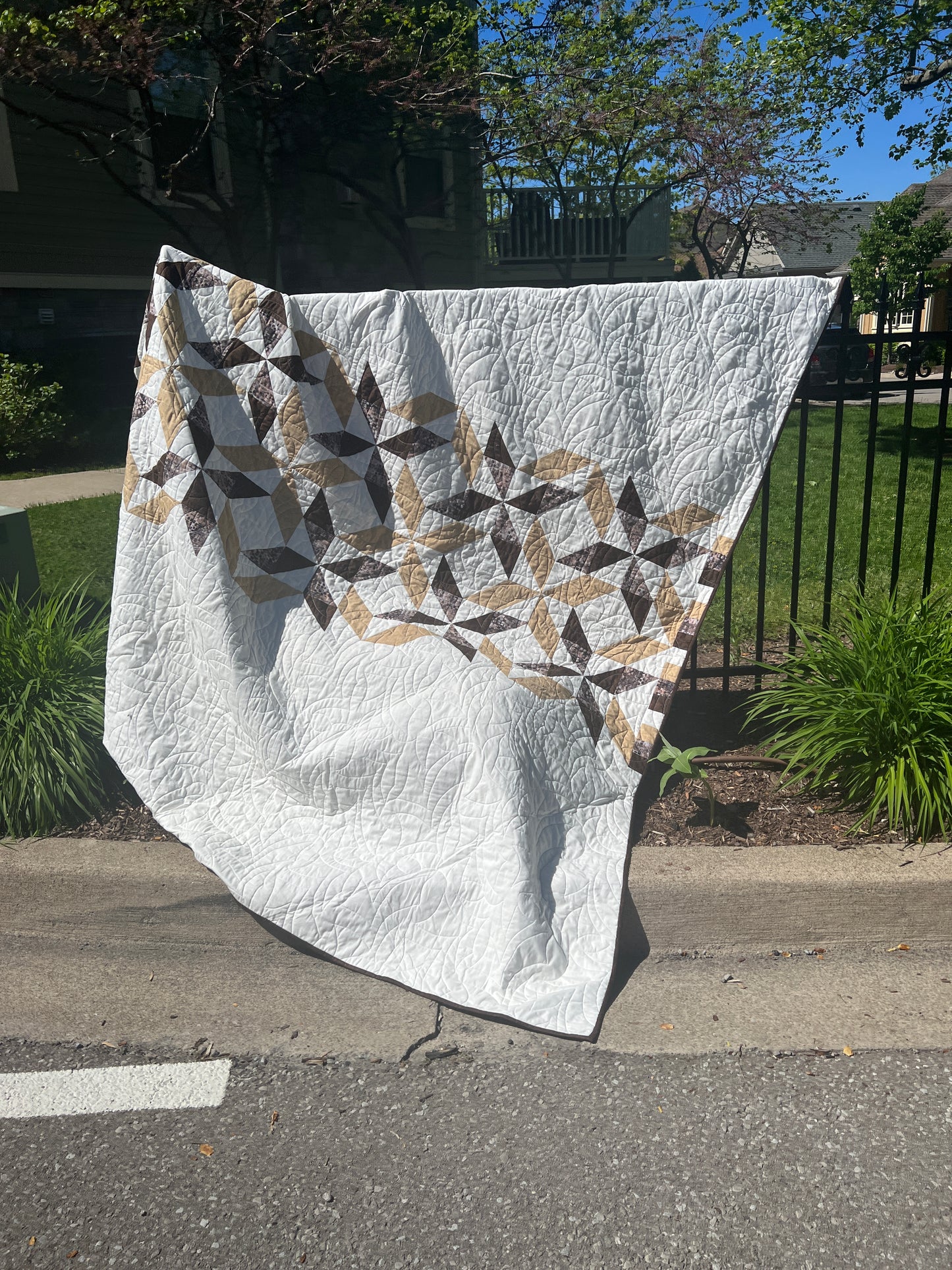 Sorella Queen Size Quilt Kit Version 6 - in Brown Fusion print with original pattern by Lorna Costantini