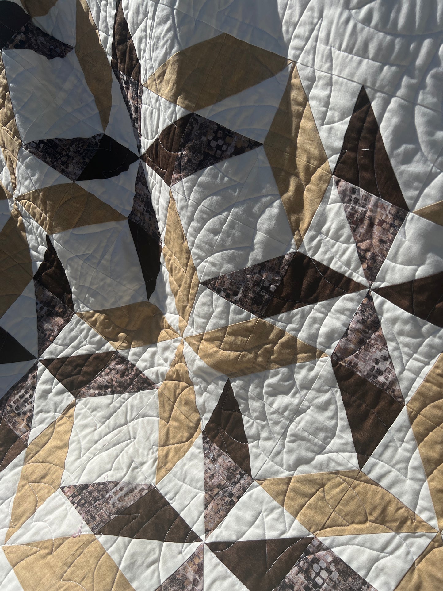 Sorella Queen Size Quilt Kit Version 6 - in Brown Fusion print with original pattern by Lorna Costantini