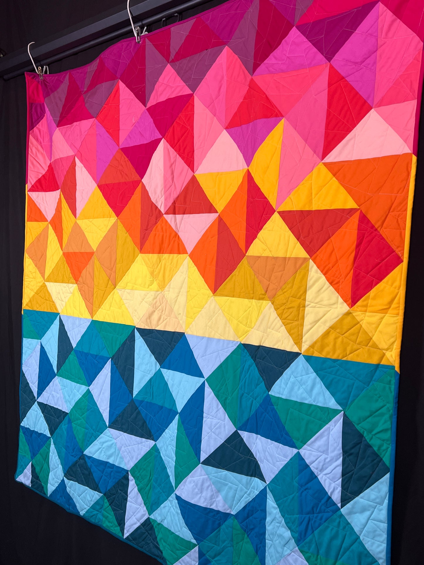Sun Salutations Quilt Kit in Throw Size w/ Kona Cottons / Pattern by Whole Circle Studio
