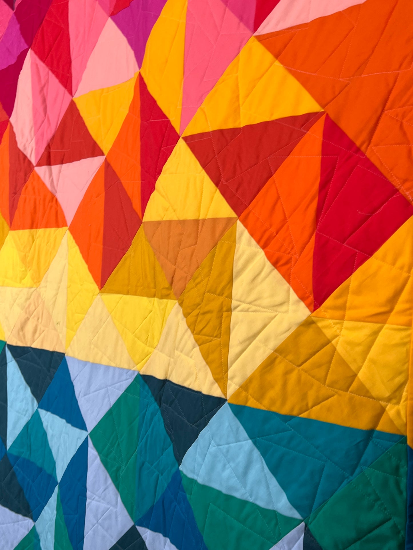 Sun Salutations Quilt Kit in Throw Size w/ Kona Cottons / Pattern by Whole Circle Studio