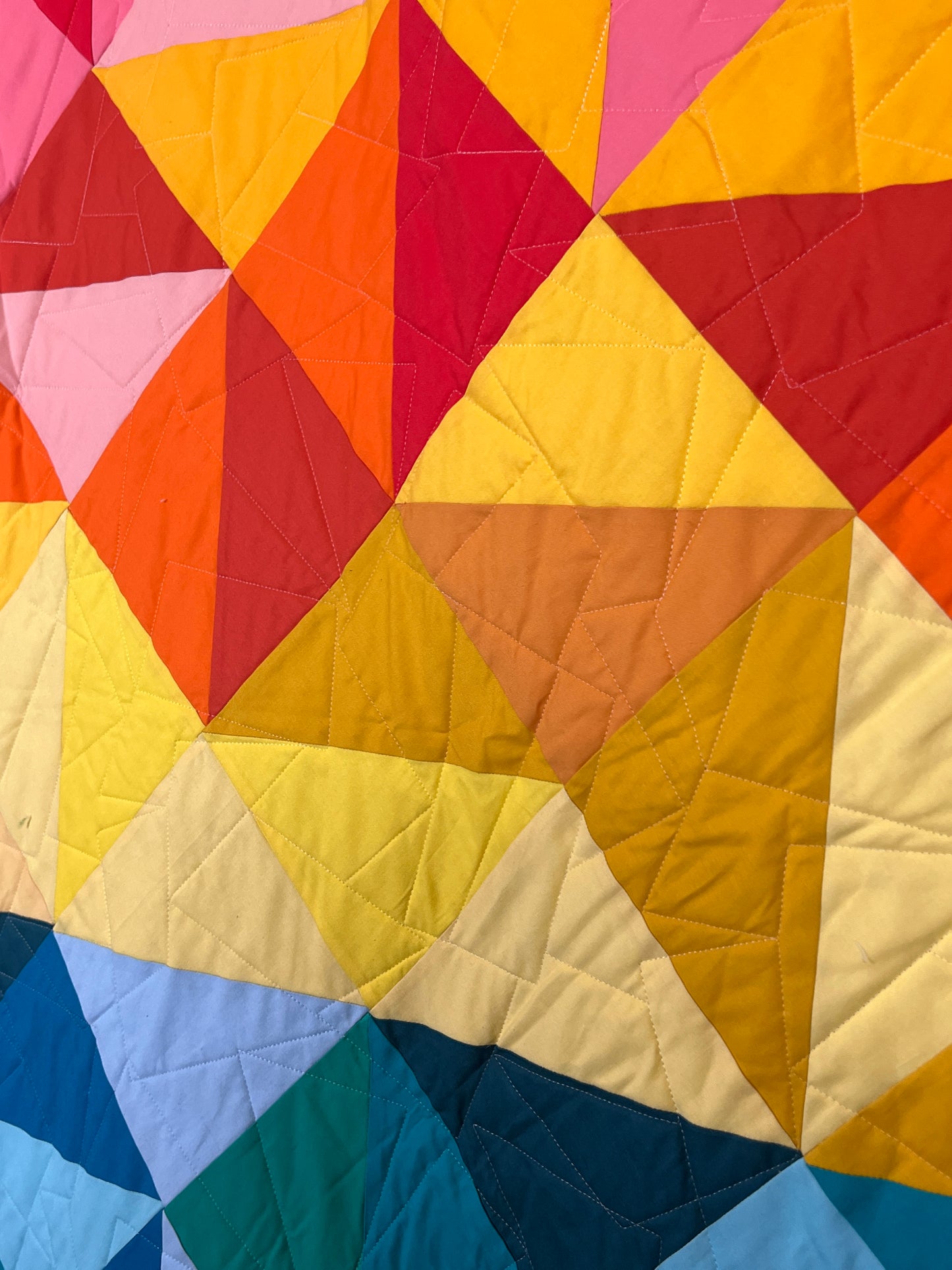 Sun Salutations Quilt Kit in Throw Size w/ Kona Cottons / Pattern by Whole Circle Studio
