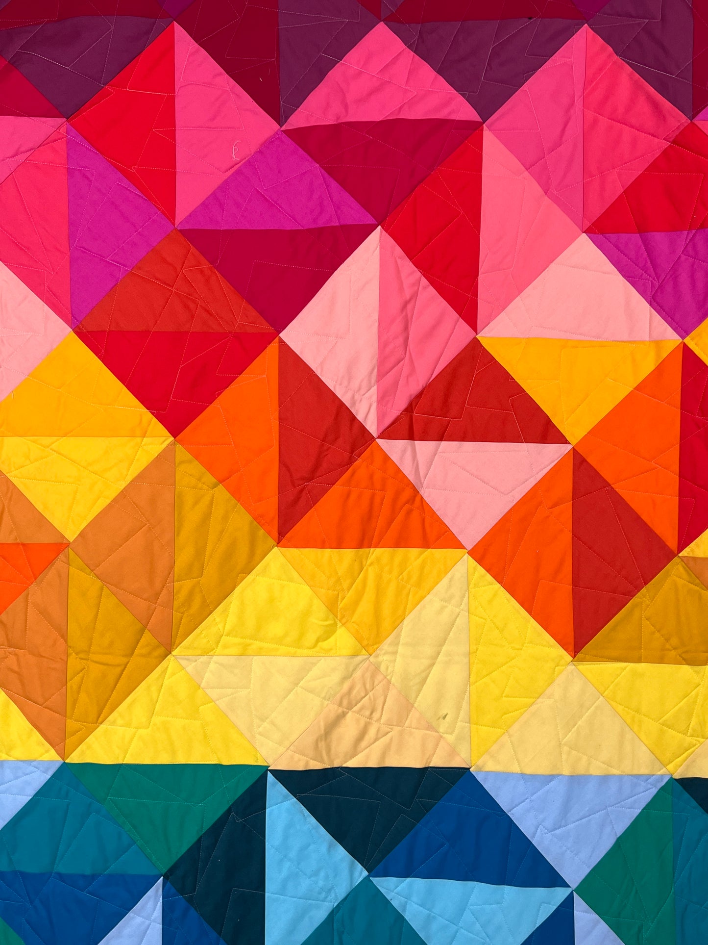 Sun Salutations Quilt Kit in Throw Size w/ Kona Cottons / Pattern by Whole Circle Studio