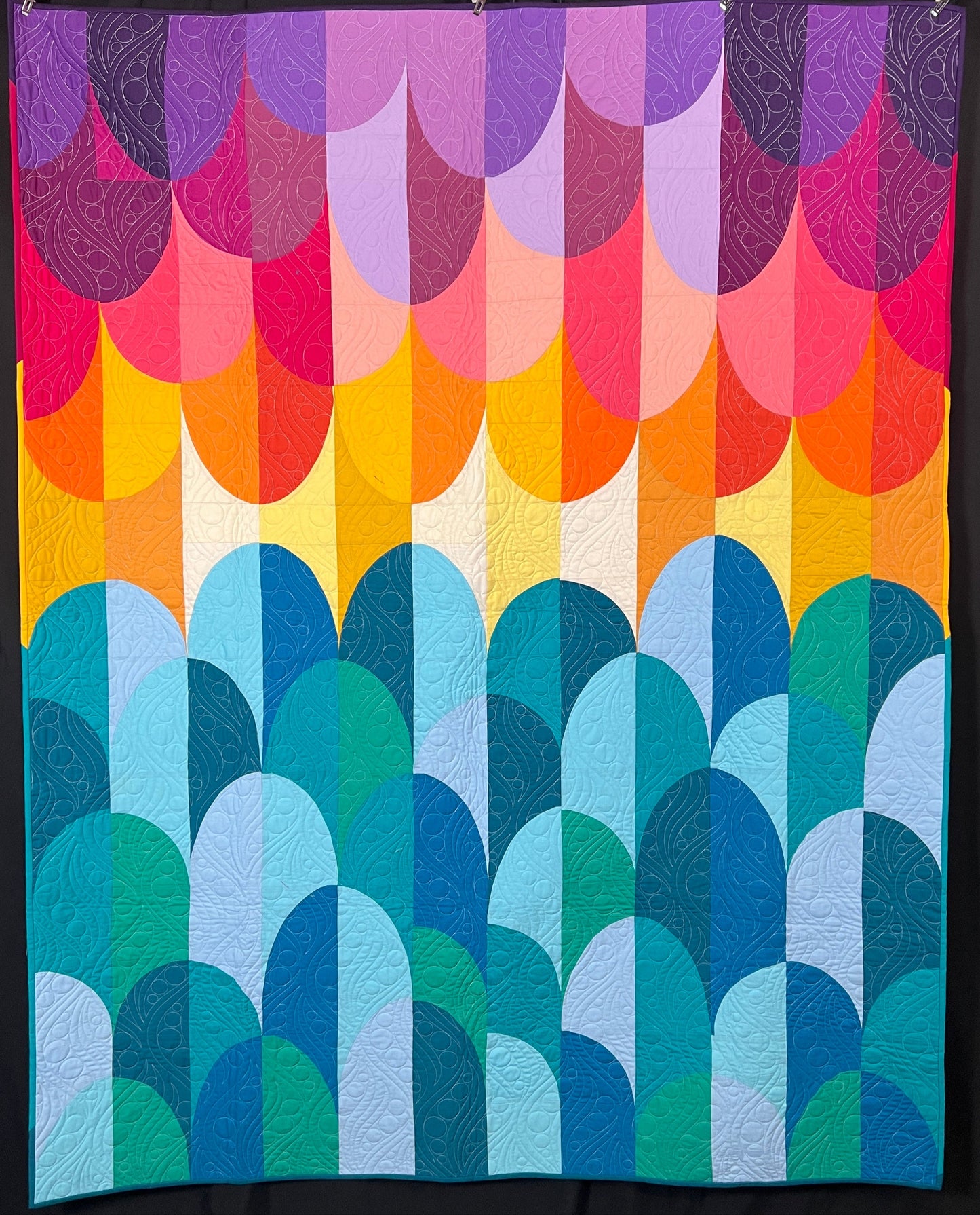 Big Island Sunset Quilt Kit in Large Throw Size w/ Kona Cottons / Pattern by Whole Circle Studio