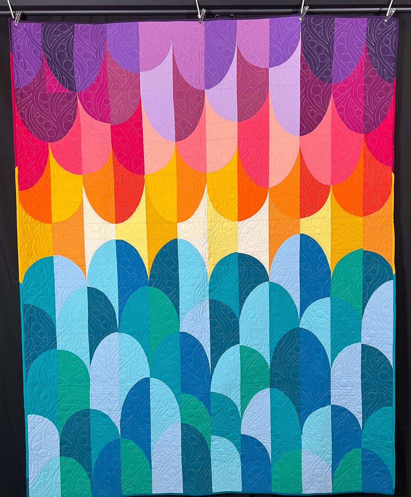 Big Island Sunset Quilt Kit in Large Throw Size w/ Kona Cottons / Pattern by Whole Circle Studio