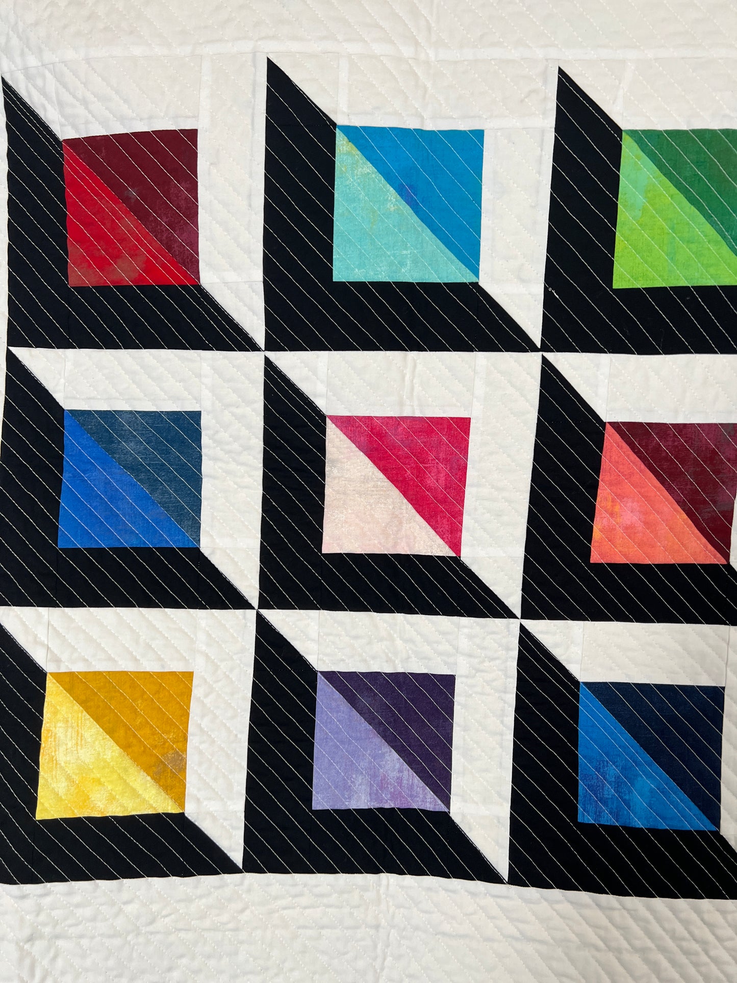 "Pointed" Rainbow Baby Quilt Kit; Original Pattern design by Lorna Costantini