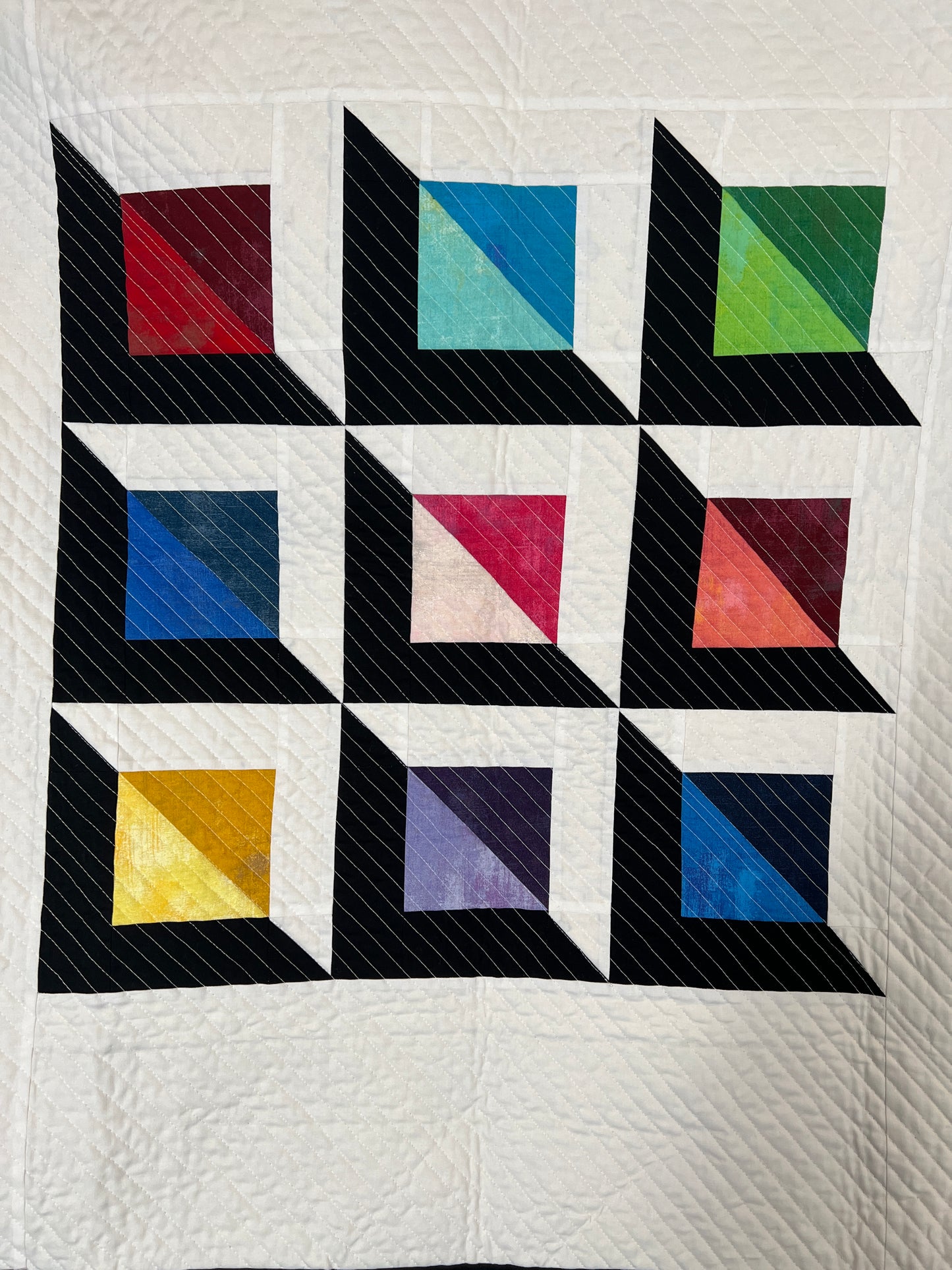 "Pointed" Rainbow Baby Quilt Kit; Original Pattern design by Lorna Costantini