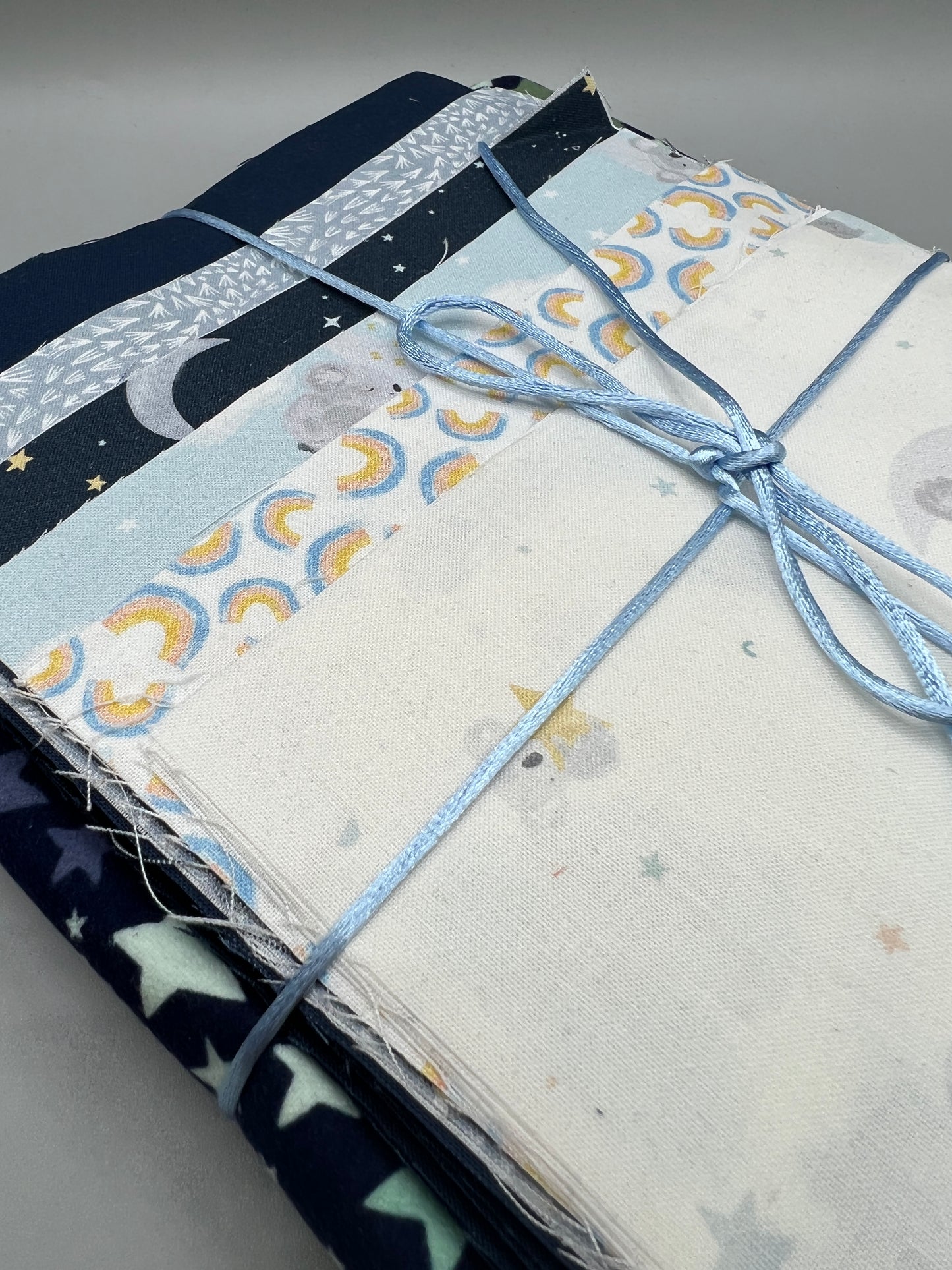 "Squash Blossom" Pre-Cut Baby Quilt Kit in Navy, Blue, and White Koala design / Original Pattern by Lorna Costantini