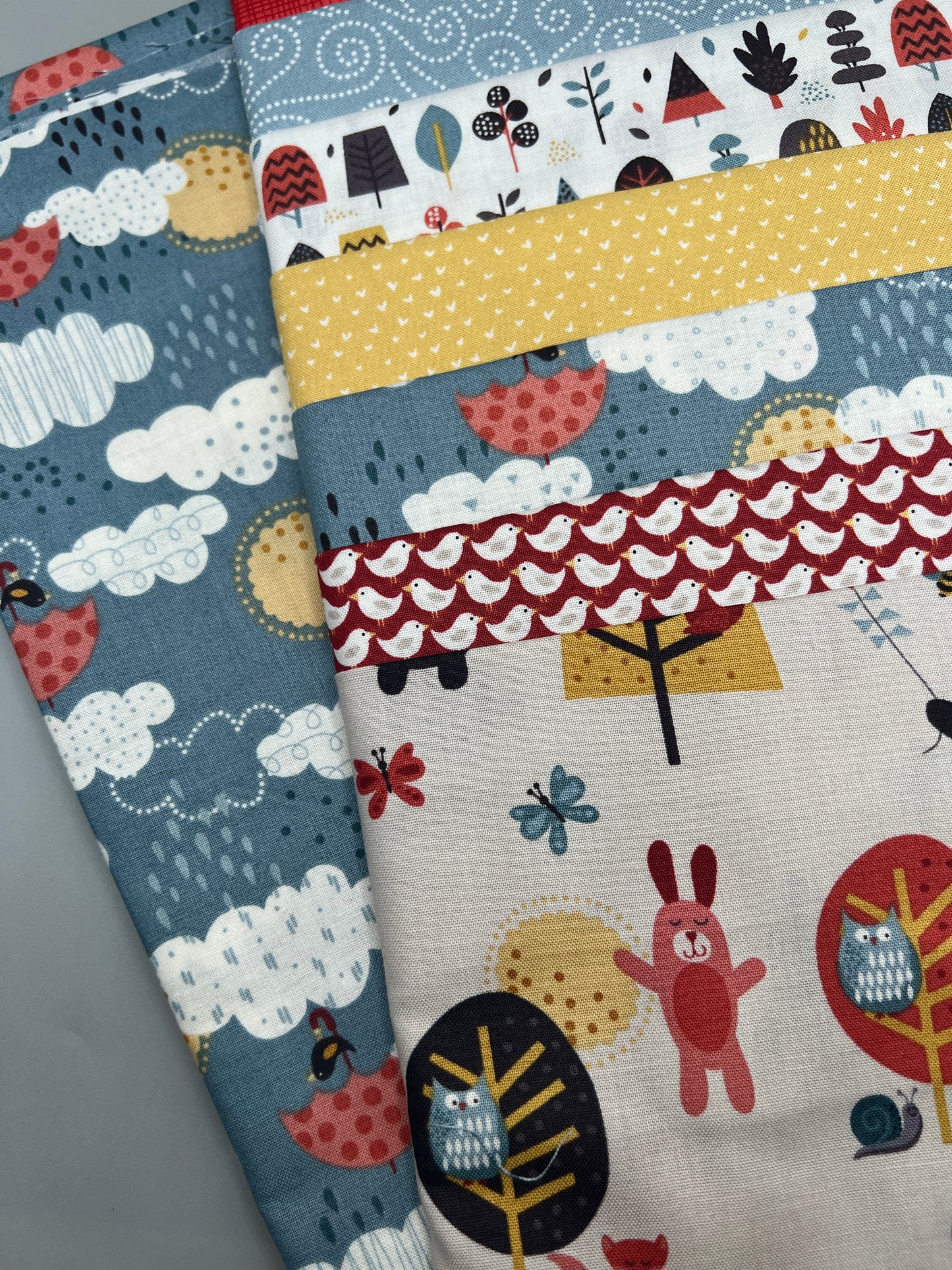 Windy Day (Fall) Whimsical Children's Print Complete Quilt Kits & Pattern  - Baby Size  / Pattern Included