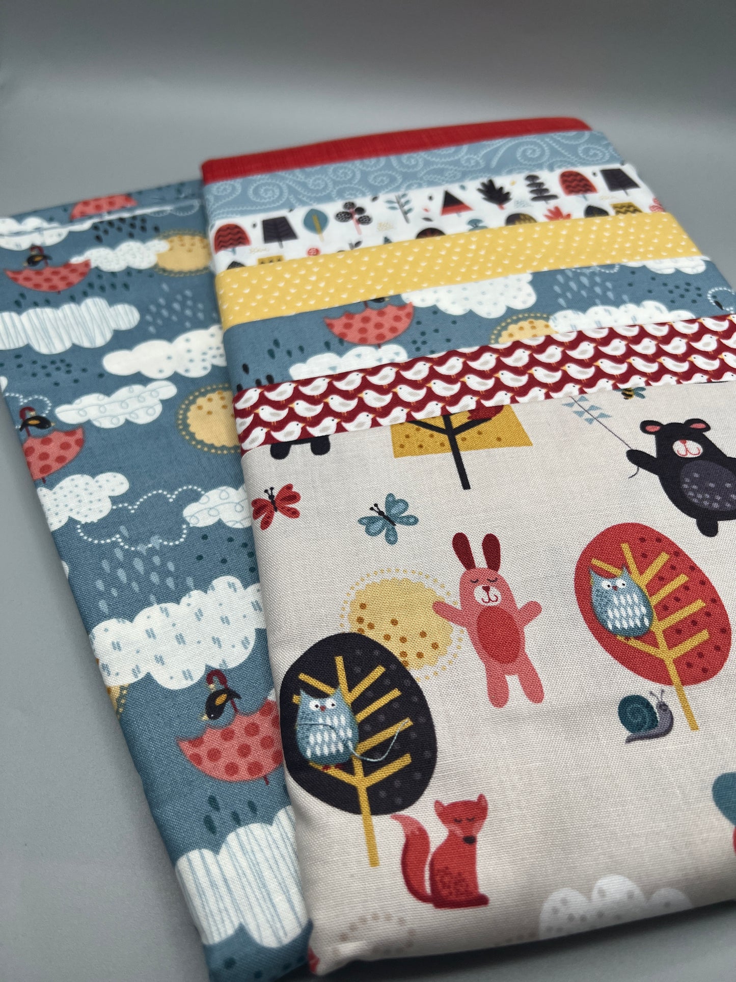 Windy Day (Fall) Whimsical Children's Print Complete Quilt Kits & Pattern  - Baby Size  / Pattern Included