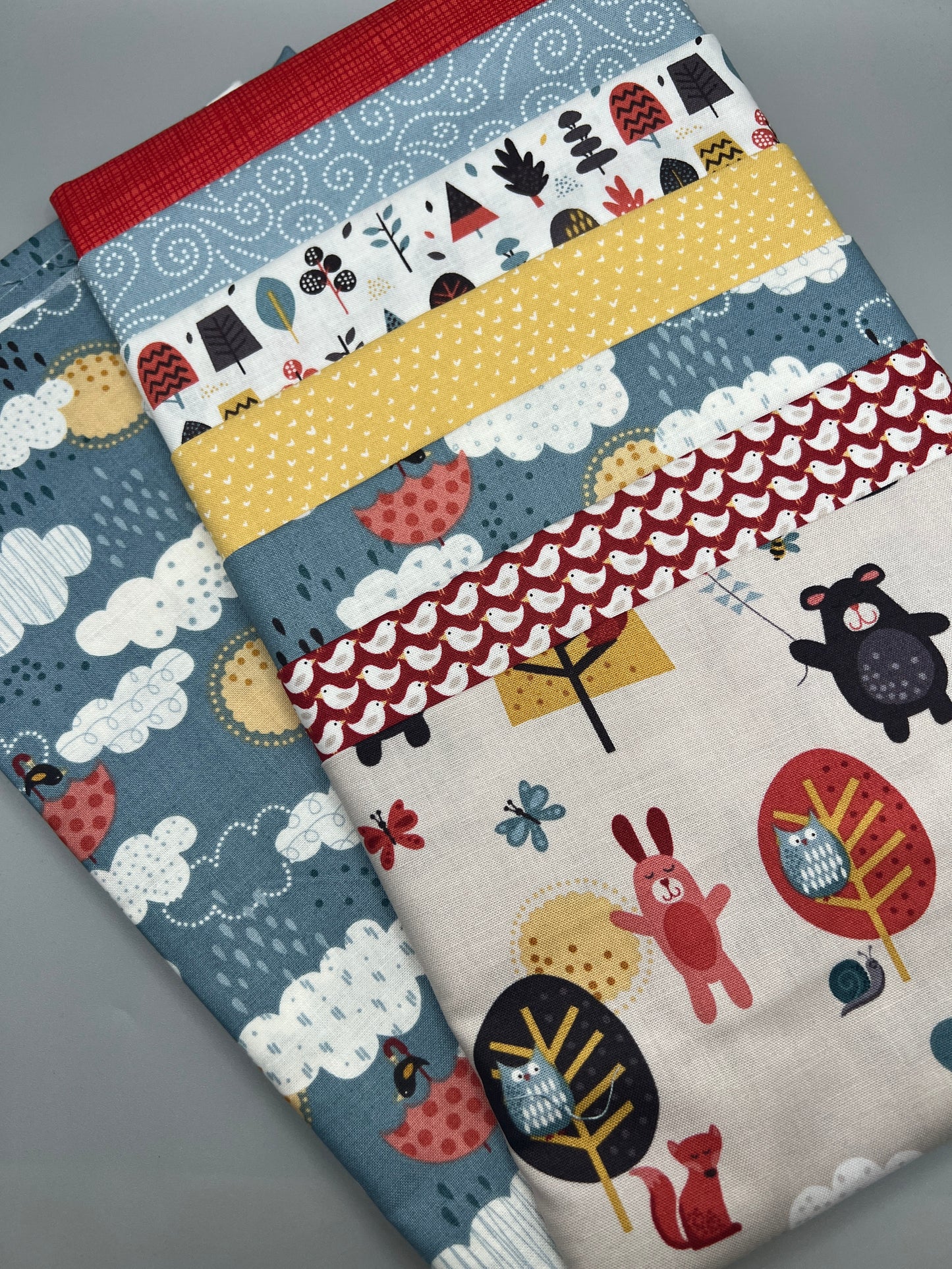 Windy Day (Fall) Whimsical Children's Print Complete Quilt Kits & Pattern  - Baby Size  / Pattern Included