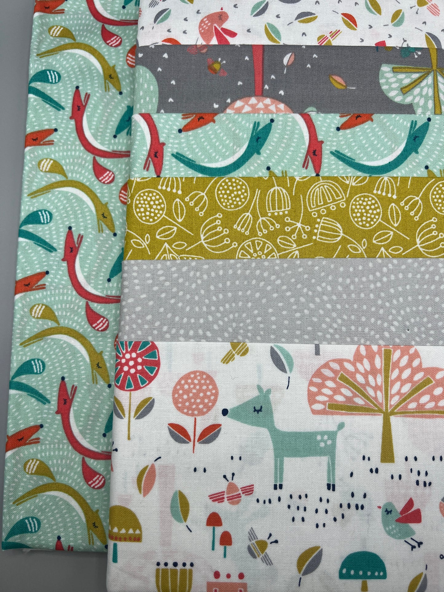 Fablewood Whimsical Children's Print Fabric Complete Quilt Kits & Pattern  - Baby Size  / Pattern Included