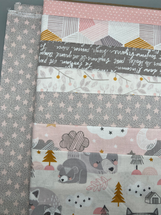 Quilt Kits & Pattern Sweet Dreams (Peach) Whimsical Children's Print Fabric Complete - Baby Size  / Pattern Included