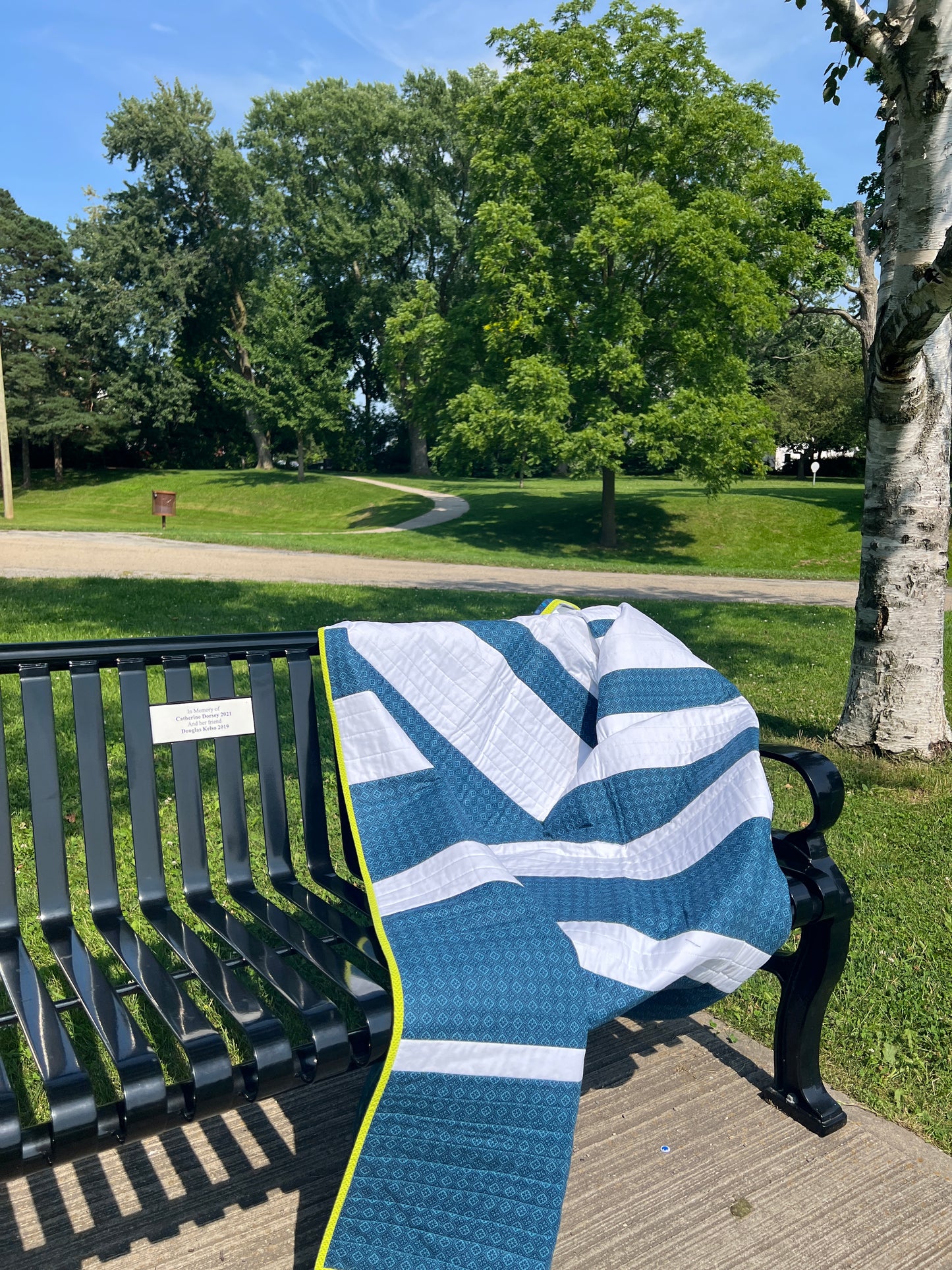 Stripe Reversal — Custom Modern Handmade Throw Quilt by Karen Jantz 53" x 76"